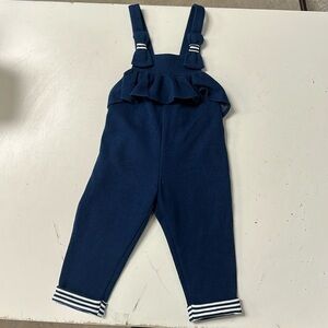 Mayoral Nautical Navy Overall Dungaree Ruffle 6m